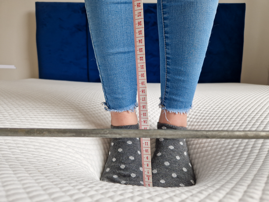 Simbatex Foam mattress sinking depth test